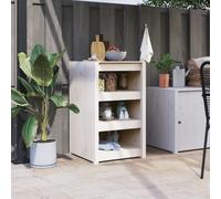 vidaXL Outdoor Kitchen Cabinet White 55x55x92 cm Solid Wood Pine