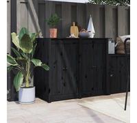 vidaXL Outdoor Kitchen Doors 2 pcs Black 50x9x82 cm Solid Wood Pine