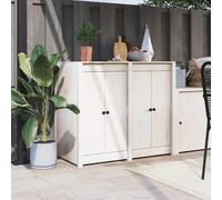 vidaXL Outdoor Kitchen Doors 2 pcs White 50x9x82 cm Solid Wood Pine