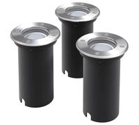 vidaXL 3x Outdoor LED Ground Lights Round Garden Patio Floor Decking Lighting
