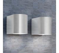 vidaXL 2x Outdoor LED Wall Lights Round Downwards Garden Lamp Lighting Fixture