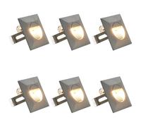 vidaXL Outdoor LED Wall Lights 6 pcs 5 W Silver Square