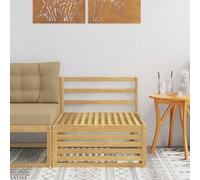 vidaXL Outdoor Middle Sofa Solid Acacia Wood White 83 x 79 x 73 cm