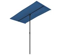 vidaXL Outdoor Parasol with Aluminium Pole UV Protective Durable Stable Easy to Clean Garden Patio Umbrella Sunshades Covers Sheds 2x1.5m Azure Blue