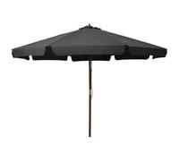 vidaXL Outdoor Parasol with Wooden Pole 330cm Anthracite Garden Beach Umbrella