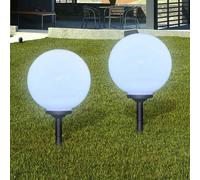 vidaXL 2x Outdoor Path Solar Lamp 30cm Ground Spike Garden LED Ball Light