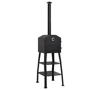 vidaXL Outdoor Pizza Oven Charcoal Fired with 2 Fireclay Stones Pizza Maker with Built-in Thermometer Home Kitchen Dining Appliance Toaster Grill