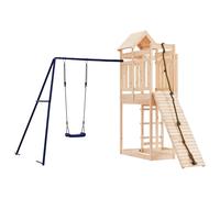 vidaXL Outdoor Playset, Garden Playhouse with Swing Set and Climbing Wall, Play
