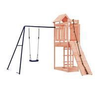 vidaXL Outdoor Playset, Garden Playhouse with Swing Set and Climbing Wall, Play