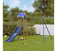 Wooden Outdoor Playset blue solid impregnated pine 238x321x208 cm slide & swing