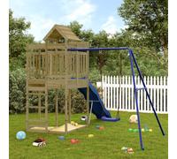 (solid impregnated pinewood) vidaXL Outdoor Playset Playhouse Play Tower Garden Playground Set Solid Wood