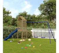 Playset Solid Impregnated Pinewood Blue 477x185x238cm Platform 118cm DoubleSwing