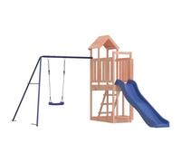Playhouse Outdoor Climbing Frame Patio with Slide Swing Solid Wood Pine vidaXL