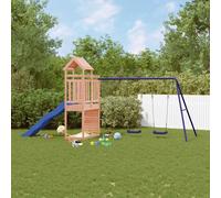 Playhouse Climbing Frame Kids Play with Slide Swings Solid Wood Pine vidaXL