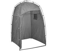 vidaXL Outdoor Portable Grey Shower WC Changing Tent with Fiberglass Pole for Beach, Park, and Campground Use - Compact and Foldable with Carry Bag