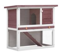vidaXL Outdoor Rabbit Hutch 1 Door Brown Wood, Brown