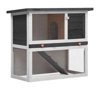 vidaXL Outdoor Rabbit Hutch 1 Door Grey Wood