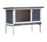 vidaXL Outdoor Rabbit Hutch 1 Layer Grey Wood