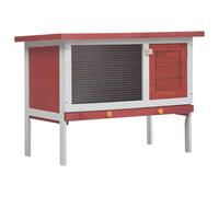 vidaXL Outdoor Rabbit Hutch 1 Layer Red Wood