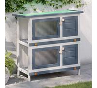 Outdoor Rabbit Hutch 4 Doors Wood Pet House Cage Carrier Multi Colours vidaXL