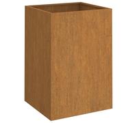 vidaXL Outdoor Raised Planter Garden Bed in Weathering Corten Steel - Rusting, Stand-up Plant Pots for Patios and Gardens, Decorative Rectangular Plant Stand