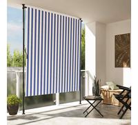 vidaXL Outdoor Roller Blind Blue and White 200x270 cm Fabric&Steel