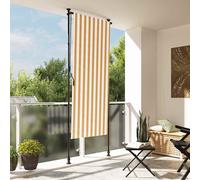 vidaXL Outdoor Roller Blind Orange and White 100x270 cm Fabric&Steel