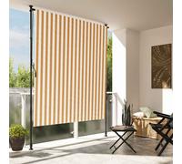 vidaXL Outdoor Roller Blind Orange and White 200x270 cm Fabric&Steel