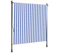 vidaXL Outdoor Roller Blind Blue and White 200x270 cm Fabric&Steel