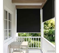 Roller Blind Black 60x230cm Polyester UV-Resistant Privacy Shade Indoor Outdoor