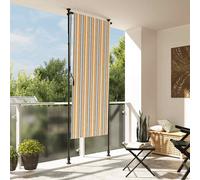 vidaXL Outdoor Roller Blind Yellow and White 100x270 cm Fabric&Steel
