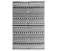 vidaXL Outdoor Rug - Black Polypropylene Patio Carpet with Double Layer Jacquard Design - 160x230 cm