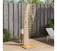 vidaXL Outdoor Shower Beige 55x60x224 cm Poly Rattan and Acacia Wood