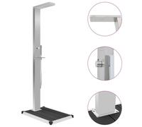 vidaXL Outdoor Shower with Tray WPC Stainless Steel Shower Panels with Bases