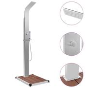 vidaXL Outdoor Shower with Tray WPC Stainless Steel