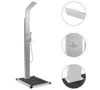 vidaXL Outdoor Shower with Tray WPC Stainless Steel