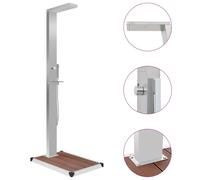 vidaXL Outdoor Shower with Tray WPC Stainless Steel
