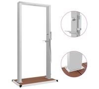 vidaXL Outdoor Shower with Tray WPC Stainless Steel