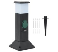 vidaXL Outdoor Socket Column with Lamp and Spike 2-Way Electrical Power Socket