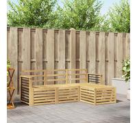 vidaXL Outdoor Sofa Set 4 pcs White Solid Acacia Wood