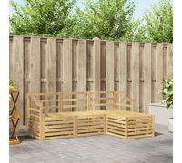 vidaXL Outdoor Sofa Set 4 pcs White Solid Acacia Wood