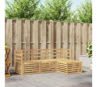 vidaXL Outdoor Sofa Set 4 pcs White Solid Acacia Wood