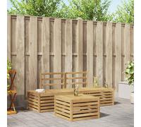 vidaXL Outdoor Sofa Set 4 Piece White Solid Acacia Wood