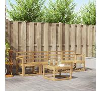 vidaXL Outdoor Sofa Set 5 pcs White 59 x 59 x 37 cm Solid Acacia Wood