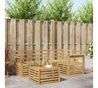 vidaXL Outdoor Sofa Set 5 pcs White 59 x 59 x 37 cm Solid Acacia Wood