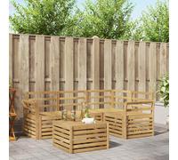 vidaXL Outdoor Sofa Set 5 pcs White 59 x 59 x 37 cm Solid Acacia Wood