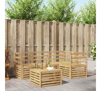 vidaXL Outdoor Sofa Set 5 pcs White 59 x 59 x 37 cm Solid Acacia Wood