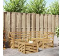 vidaXL Outdoor Sofa Set 5 pcs White 59 x 59 x 37 cm Solid Acacia Wood