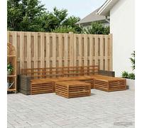 vidaXL Outdoor Sofa Set 6 pcs Natural 79 x 79 x 37 cm