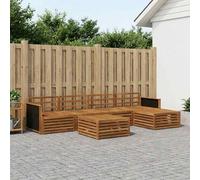 vidaXL Outdoor Sofa Set 6 pcs Natural 79 x 79 x 37 cm